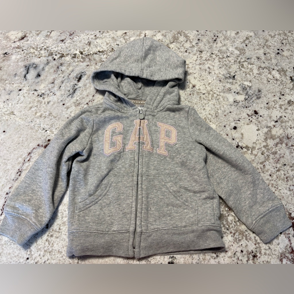 Gap Kids Gray Hoodie With Pink Logo